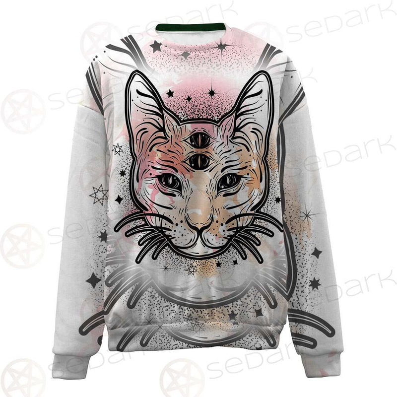 Illustration With Four Eyed Magic Cat SDN-1088 Unisex Sweatshirt