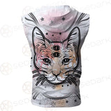 Illustration With Four Eyed Magic Cat SDN-1088 Zip Sleeveless Hoodie