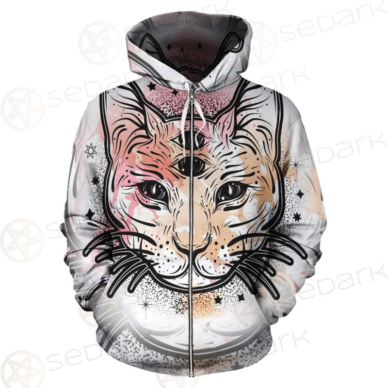 Illustration With Four Eyed Magic Cat SDN-1088 Hoodie & Zip Hoodie