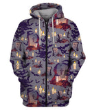 Holiday Composition With Funny Pumpkins Zip Hoodie