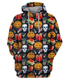 Holiday Composition With Funny Pumpkins Hoodie