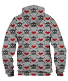 Crossbones And Hearts Zip Hoodie