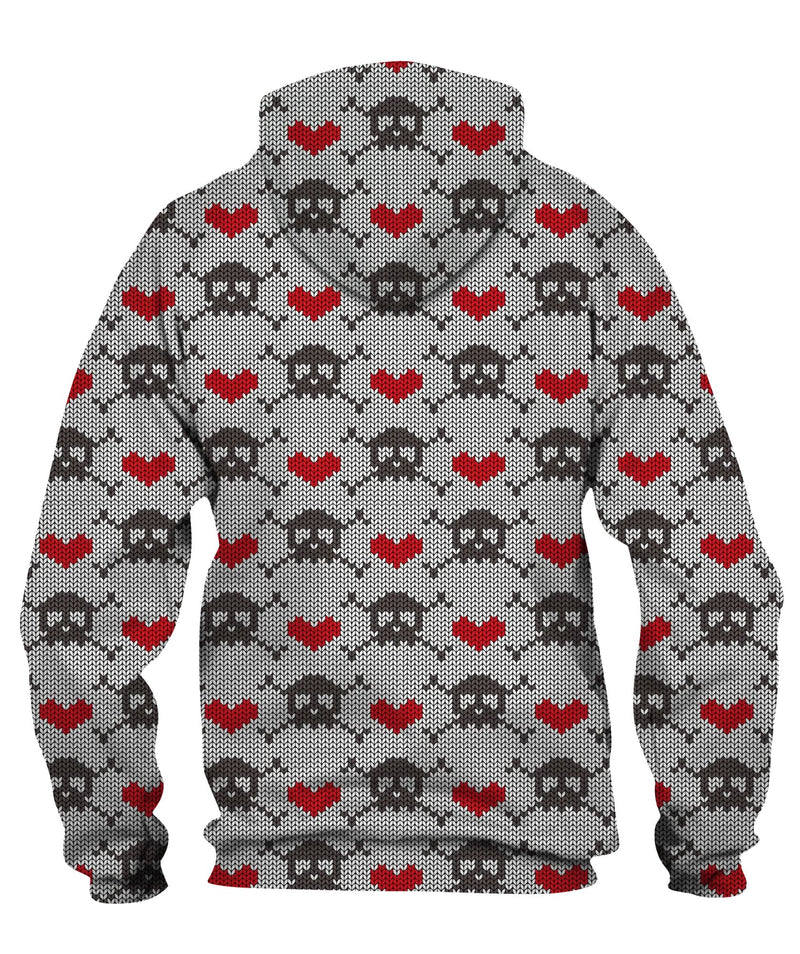 Crossbones And Hearts Hoodie