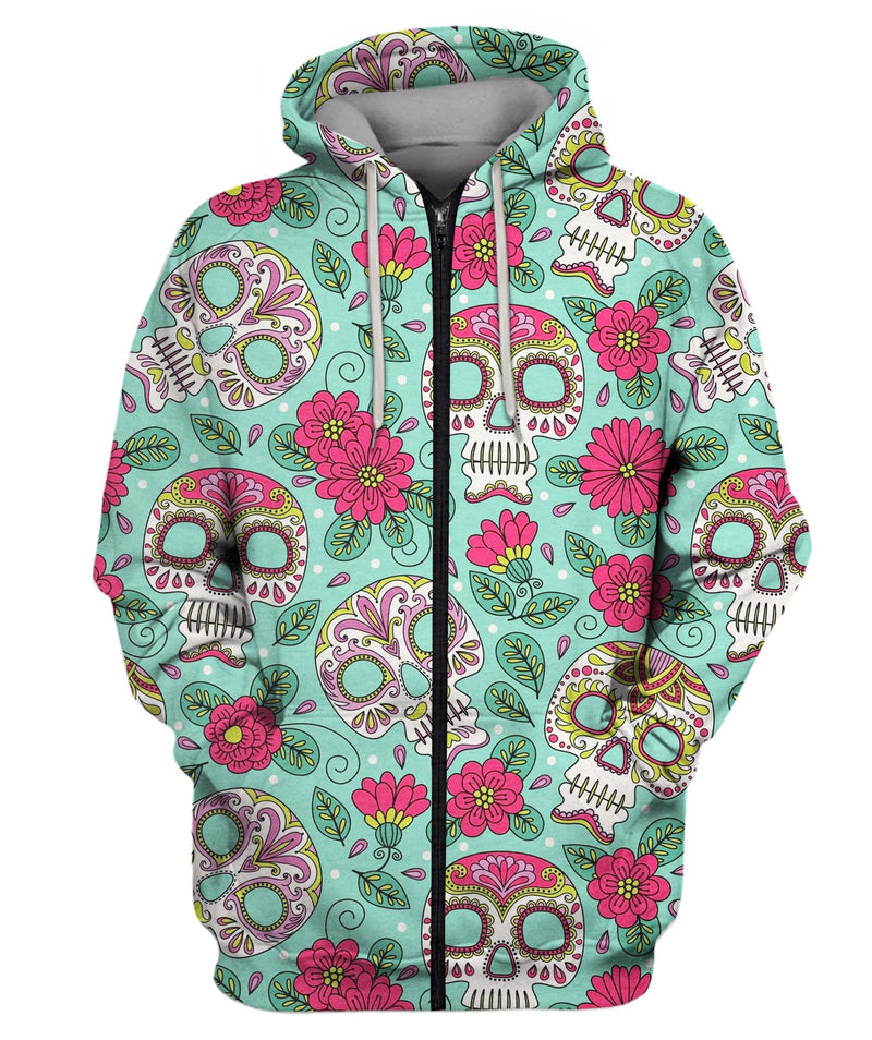 Mexican Day Of The Dead Zip Hoodie