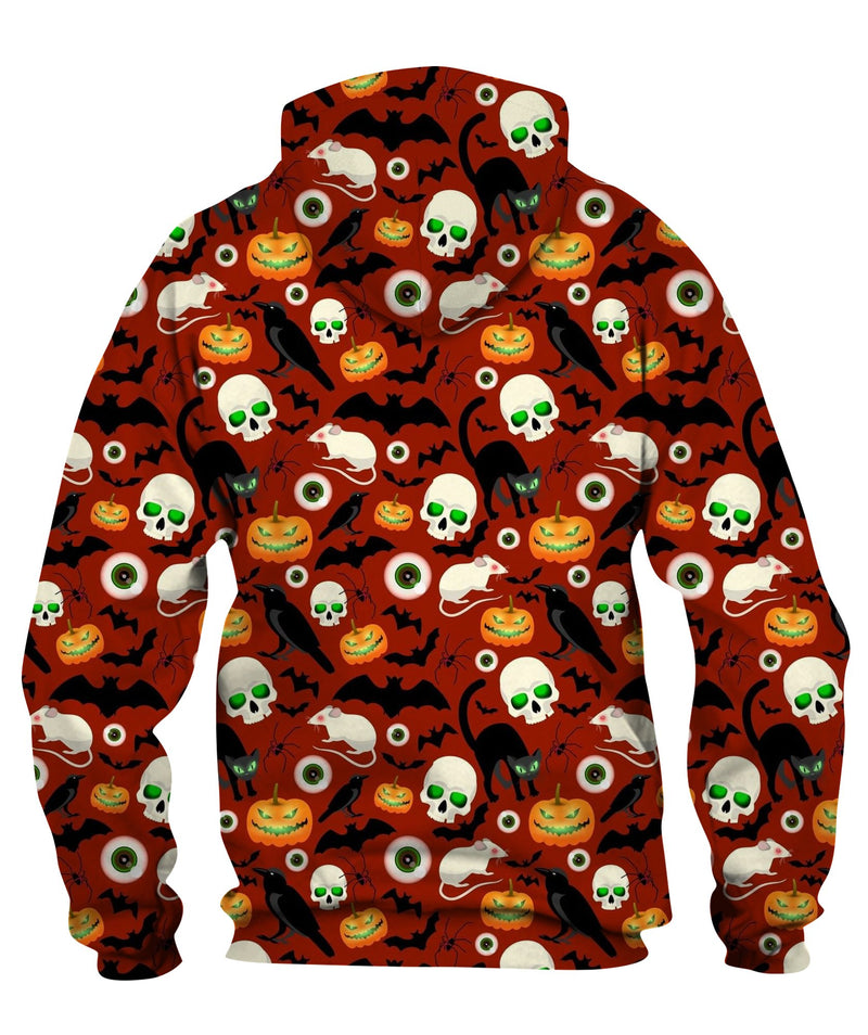 Pumpkins Black Cats White Rats Crows Bats Zip Hoodie