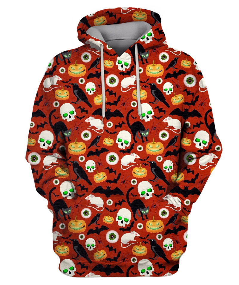 Pumpkins Black Cats White Rats Crows Bats Hoodie