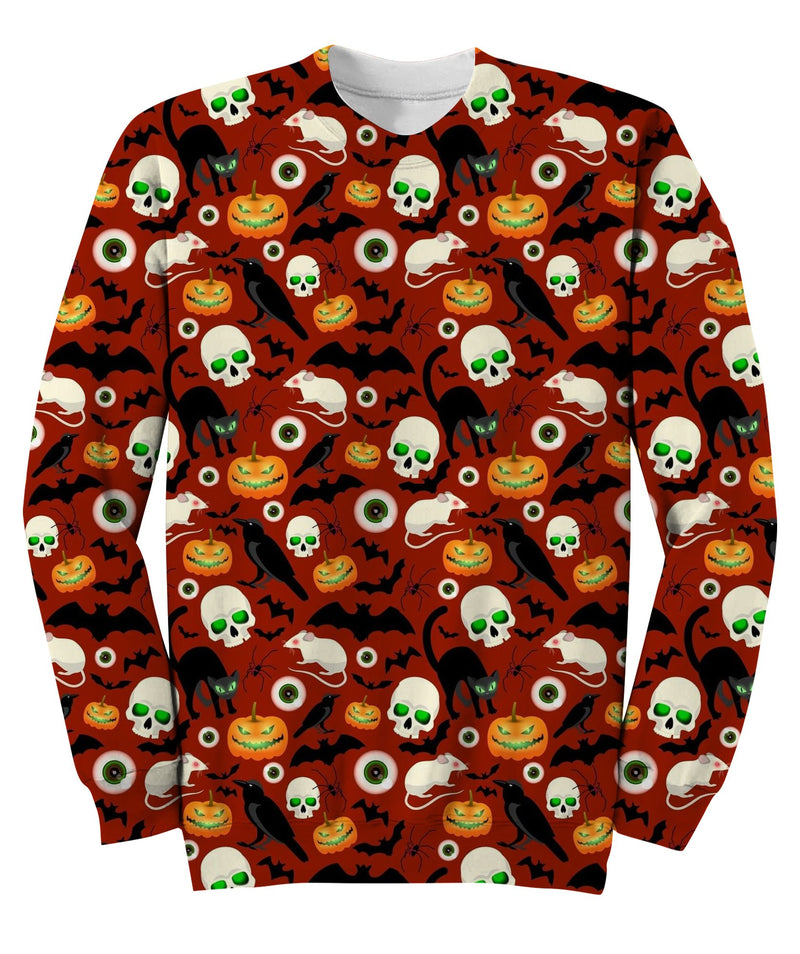 Pumpkins Black Cats White Rats Crows Bats Sweatshirt