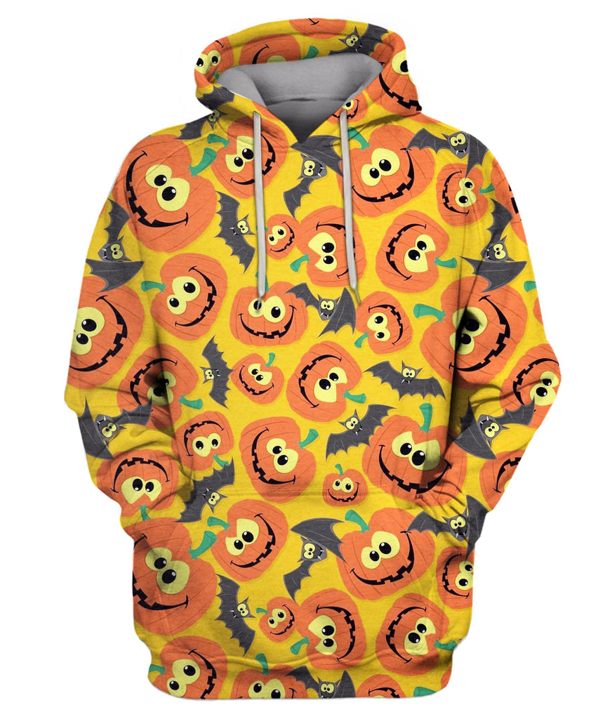 Halloween Themes With Bats And Pumpkins Hoodie