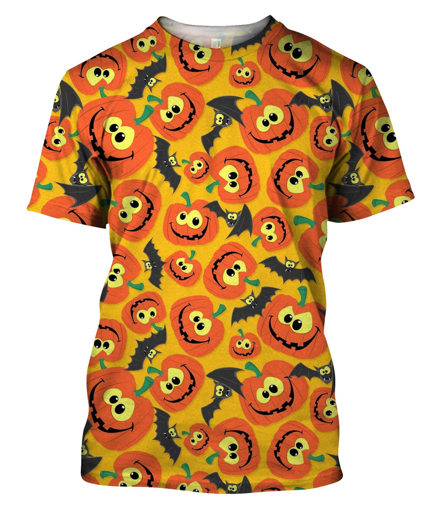 Halloween Themes With Bats And Pumpkins T-Shirt