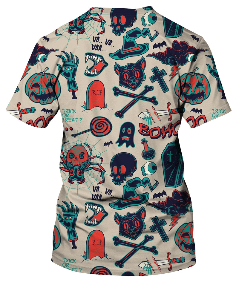 Halloween Objects Seamless Pattern T-Shirt