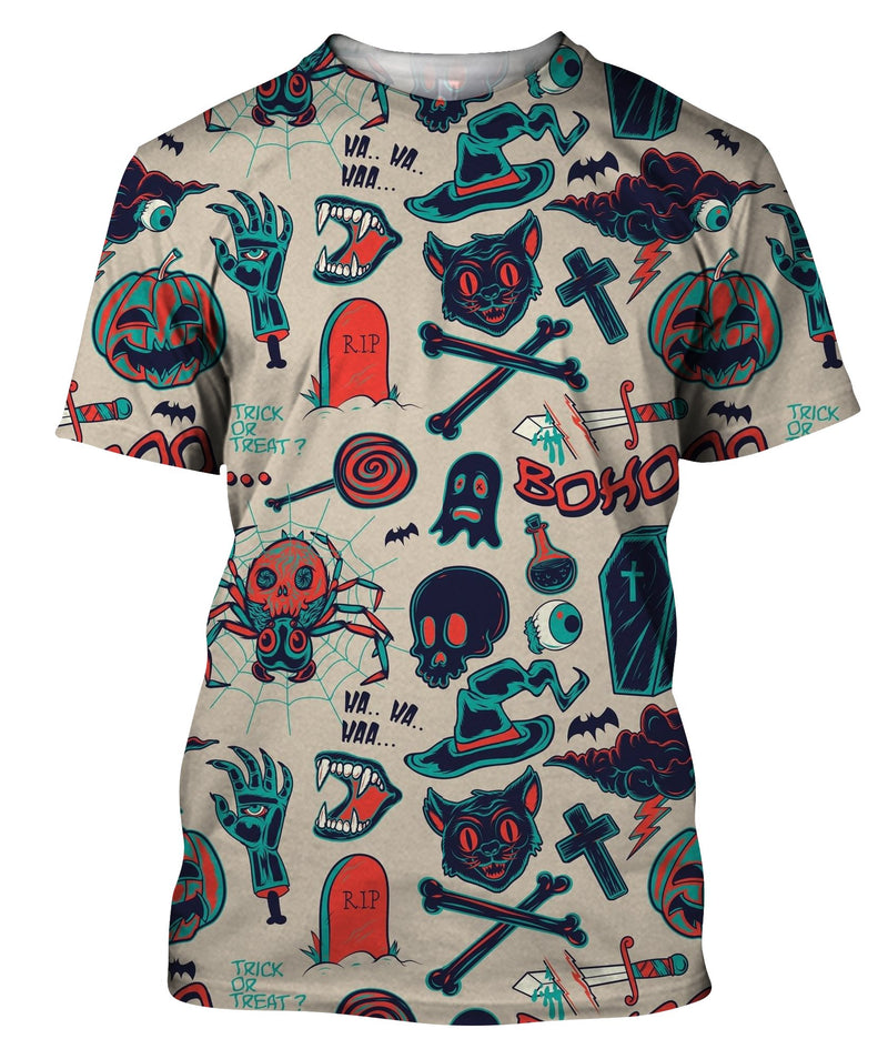 Halloween Objects Seamless Pattern T-Shirt