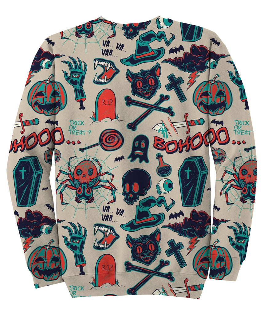 Halloween Objects Seamless Pattern Sweatshirt
