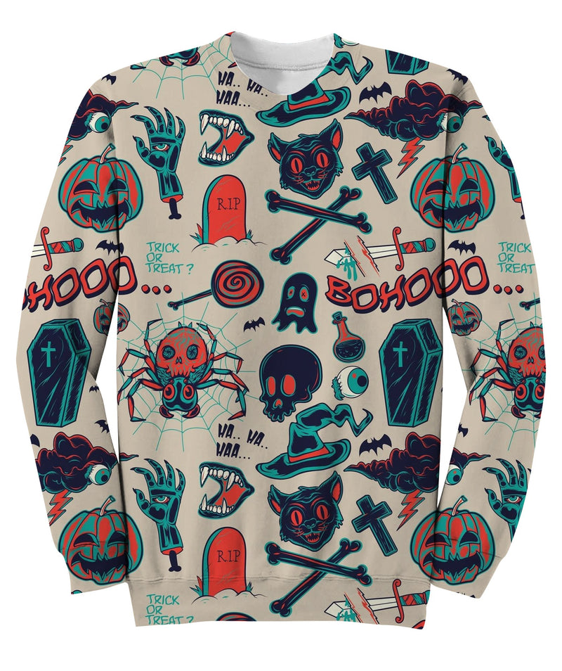 Halloween Objects Seamless Pattern Sweatshirt