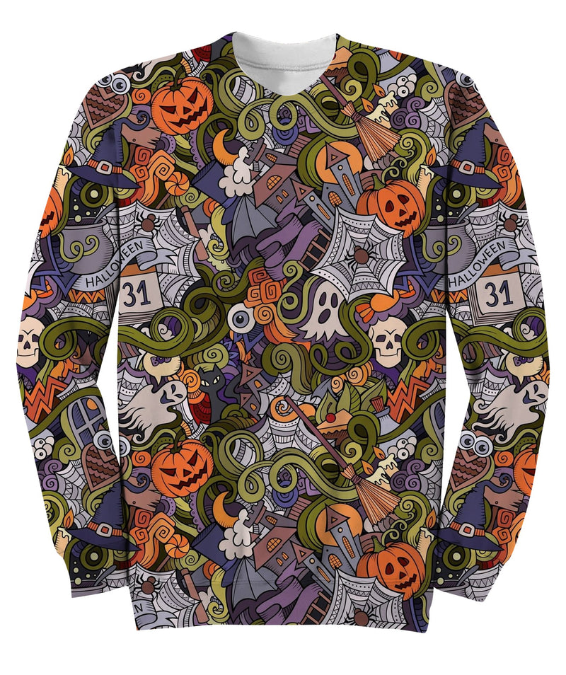 Cartoon Vector Hand-Drawn Sweatshirt