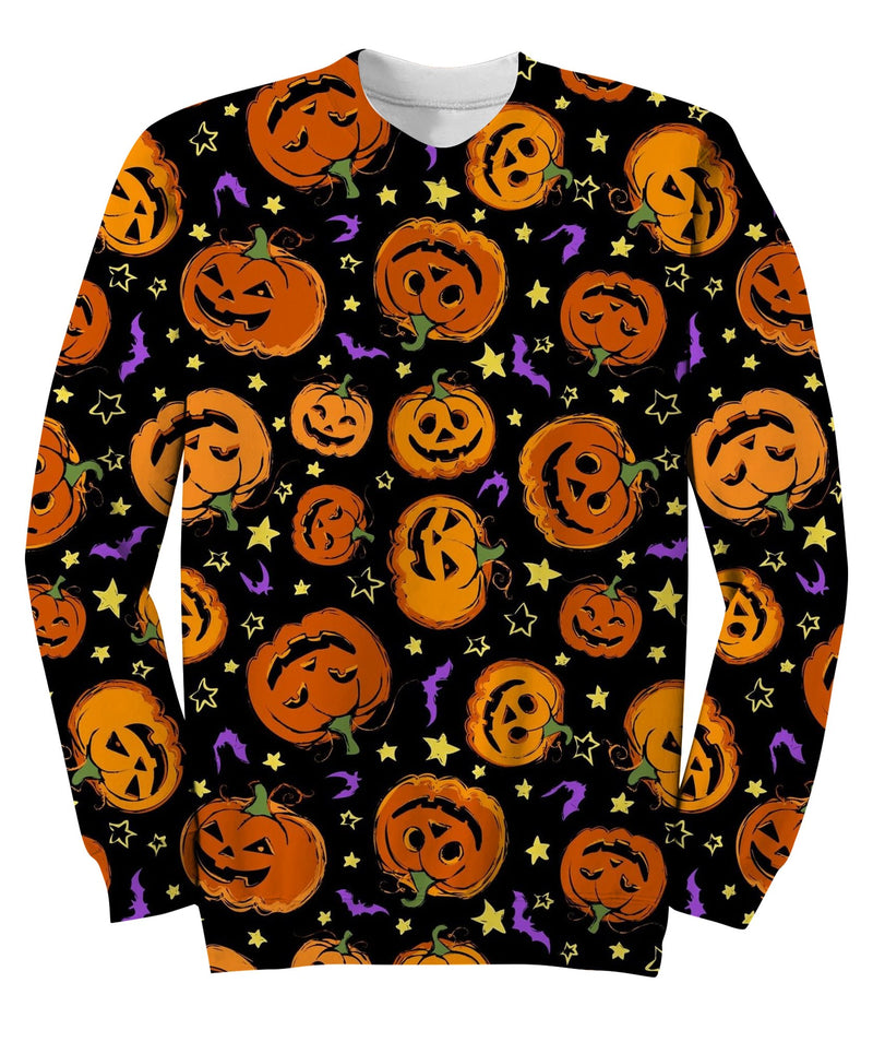 Jack Orange Lantern Drawn With Carved Faces Sweatshirt