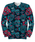 Skull With Floral Ornament And Flower Sweatshirt