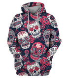 Sugar Skull With Floral Ornament Hoodie