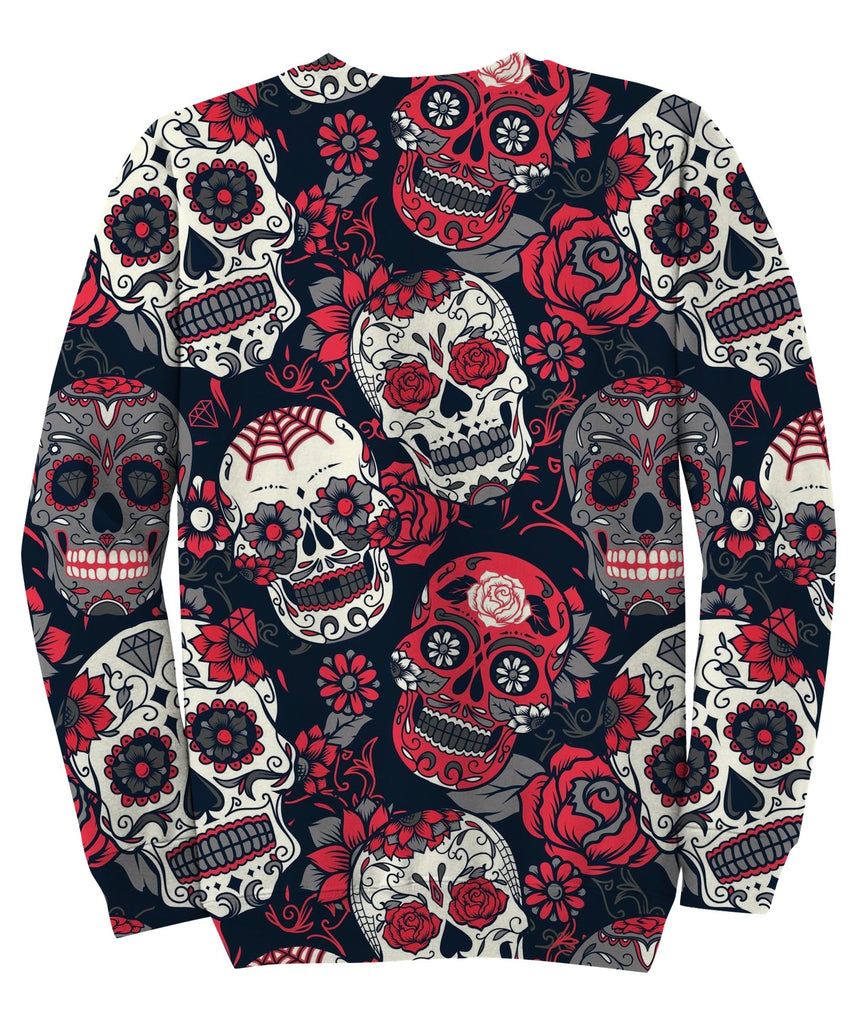 Sugar Skull With Floral Ornament Sweatshirt