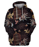 Embroidery Spider And Gold Cage Hoodie