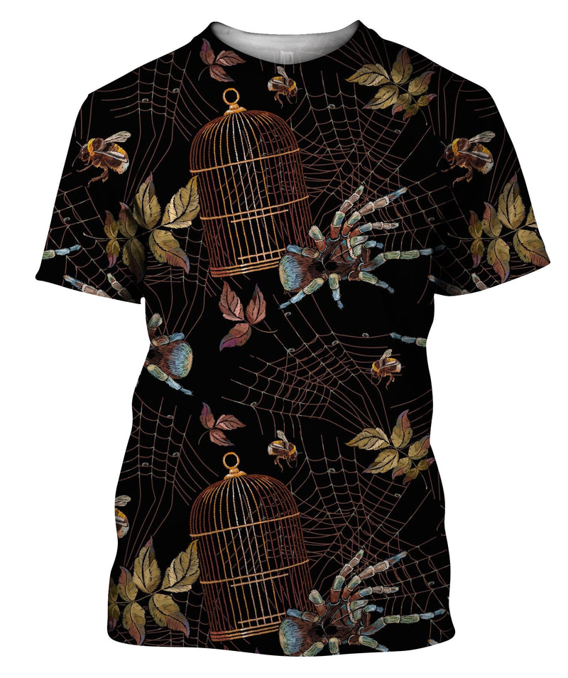 Embroidery Spider And Gold Cage T-Shirt