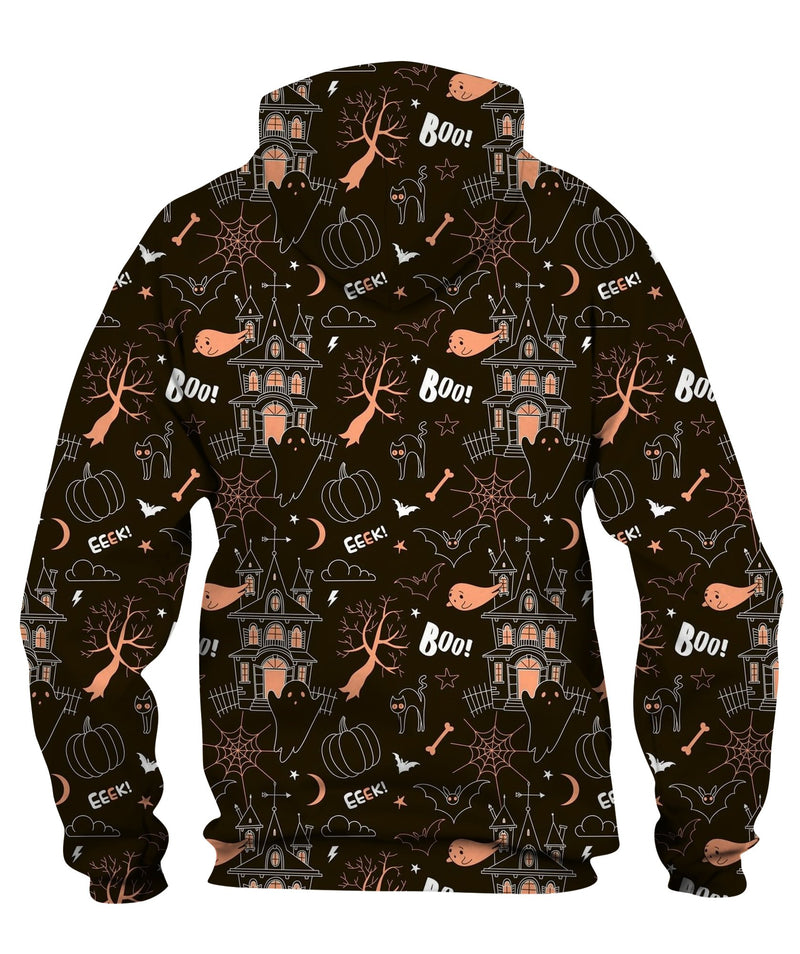 Happy Halloween Pattern Zip Hoodie