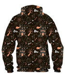 Happy Halloween Pattern Zip Hoodie