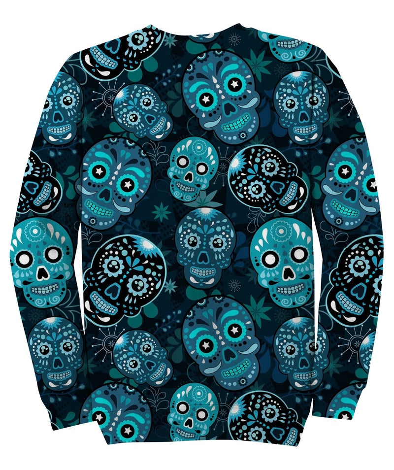 Sugar Skull With Floral Ornament And Flower Sweatshirt