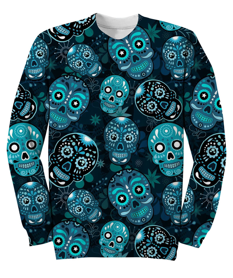 Sugar Skull With Floral Ornament And Flower Sweatshirt