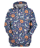 Cute Halloween Pattern With Pumpkins Hoodie