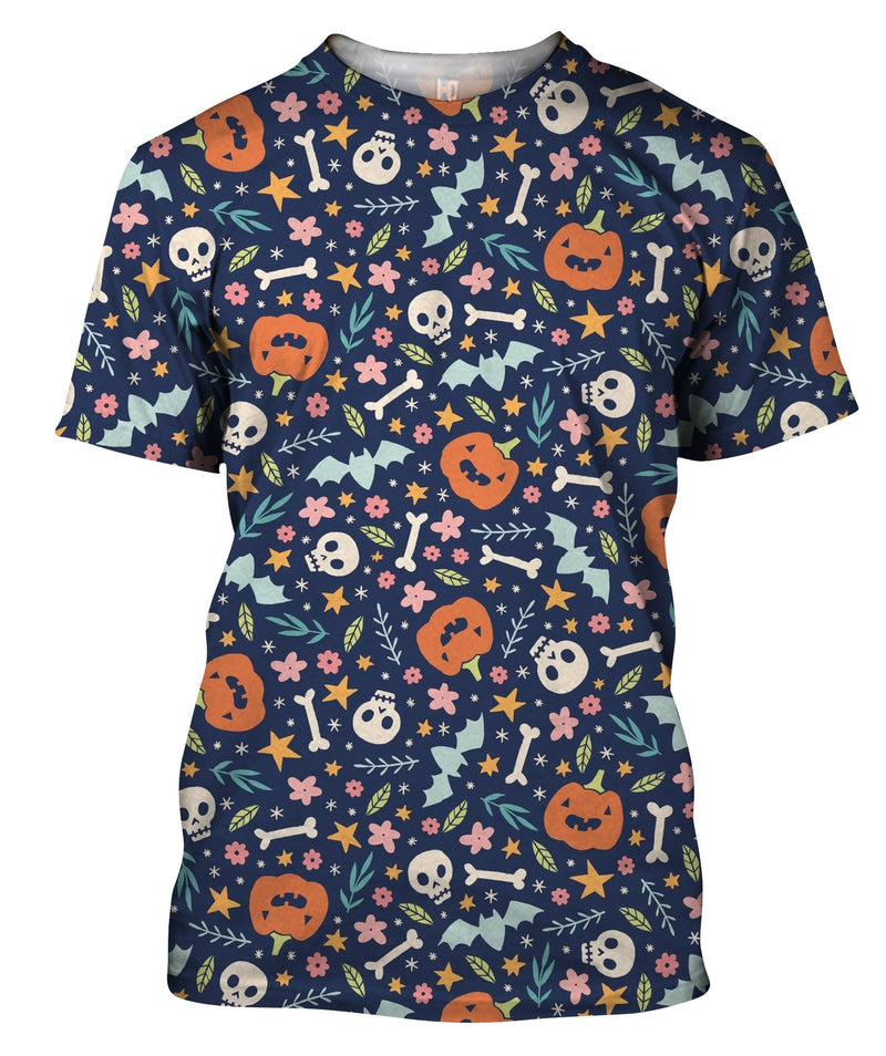 Cute Halloween Pattern With Pumpkins T-Shirt