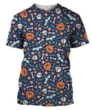 Cute Halloween Pattern With Pumpkins T-Shirt