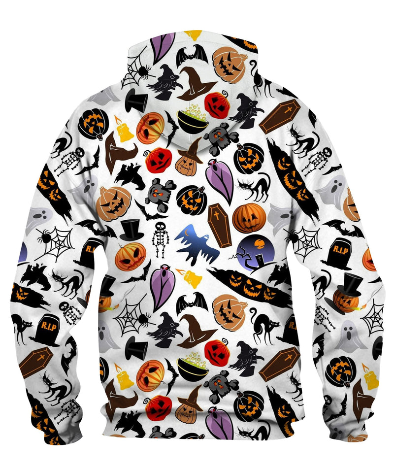 Cartoon Scary Characters And Elements Hoodie