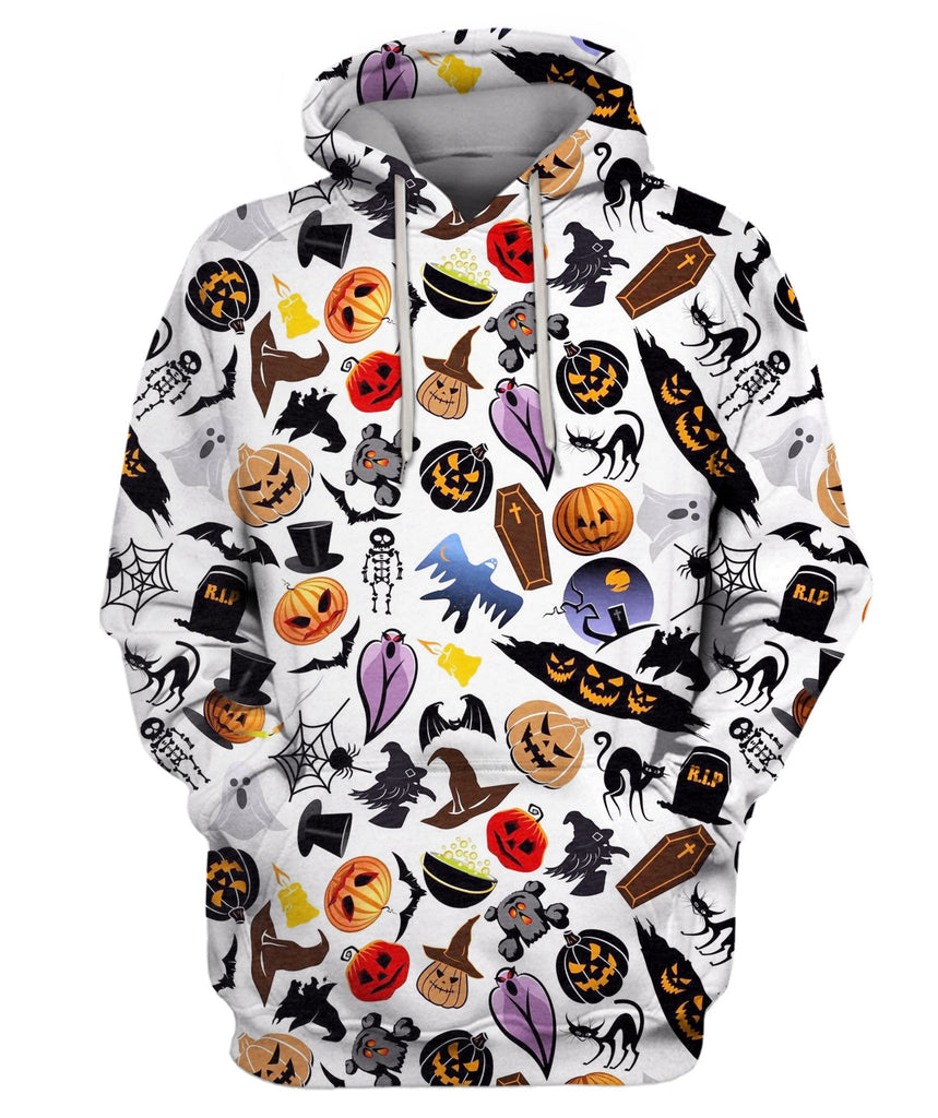 Cartoon Scary Characters And Elements Hoodie