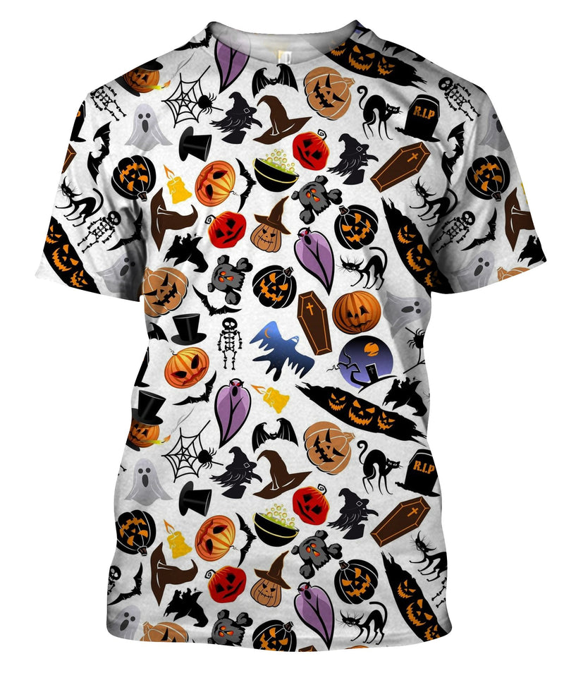 Cartoon Scary Characters And Elements T-Shirt