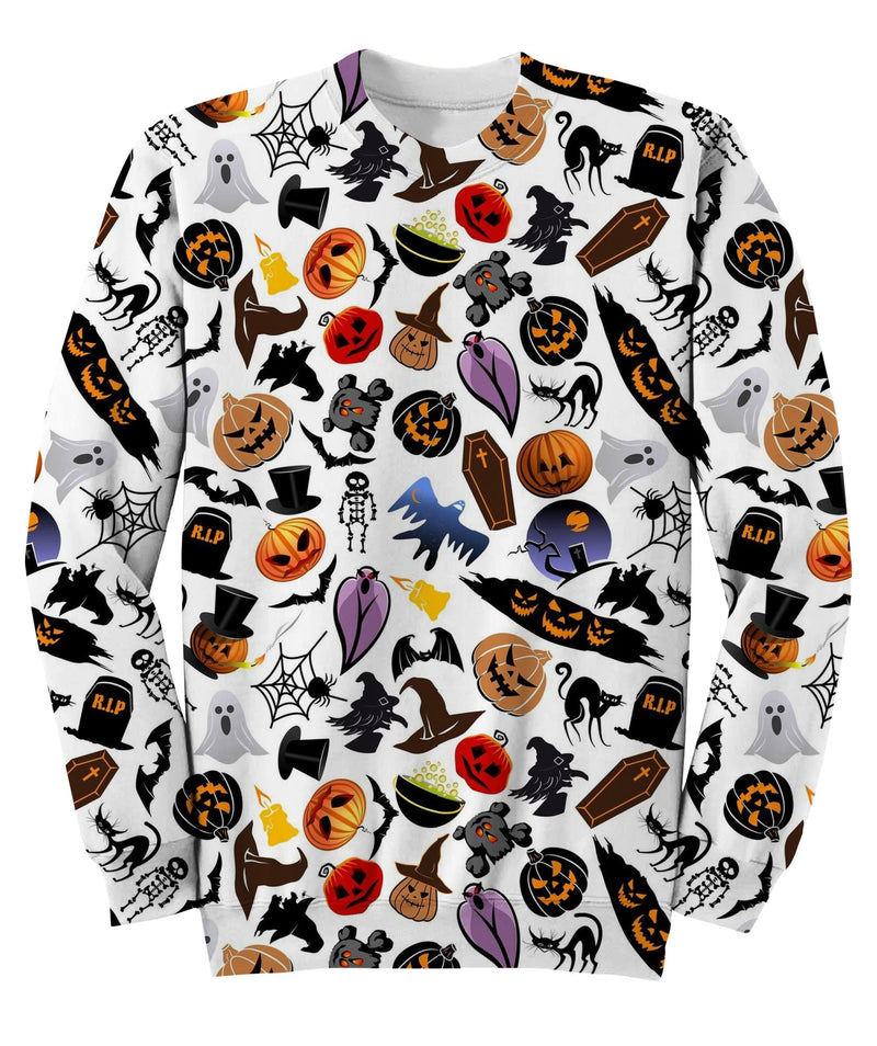 Cartoon Scary Characters And Elements Sweatshirt