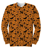 Orange Endless Background With Cat Sweatshirt