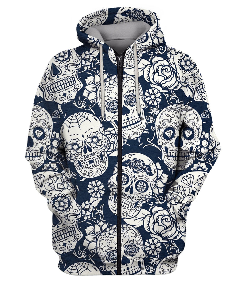 Day Of The Sugar Skull Zip Hoodie