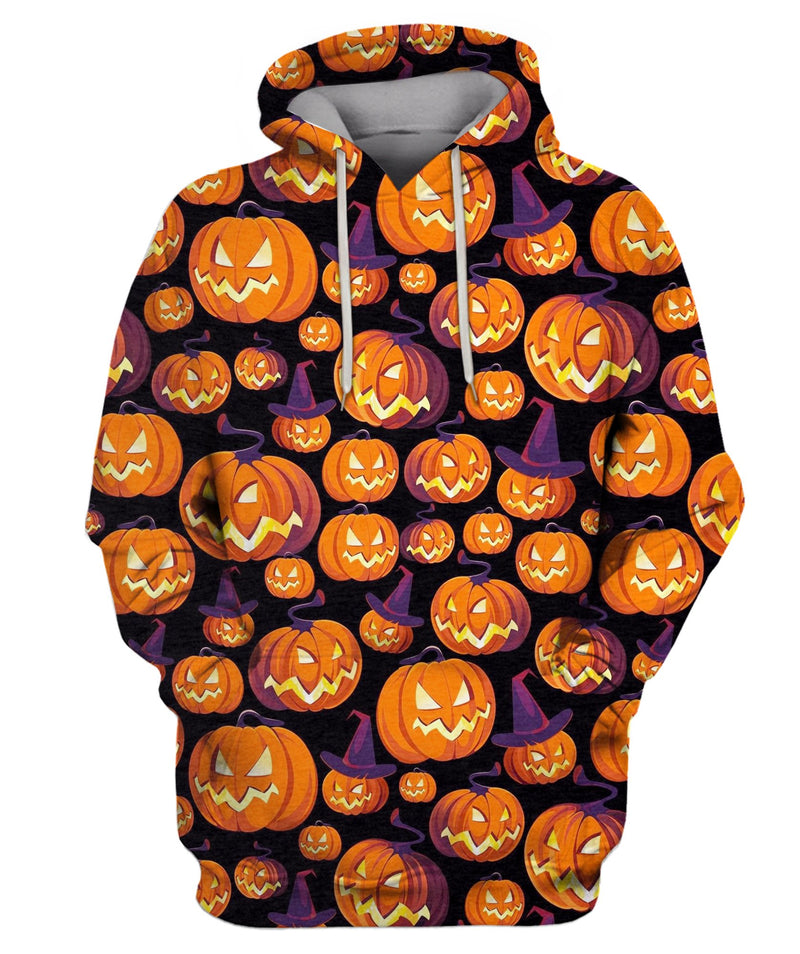 Pumpkins On Black Hoodie