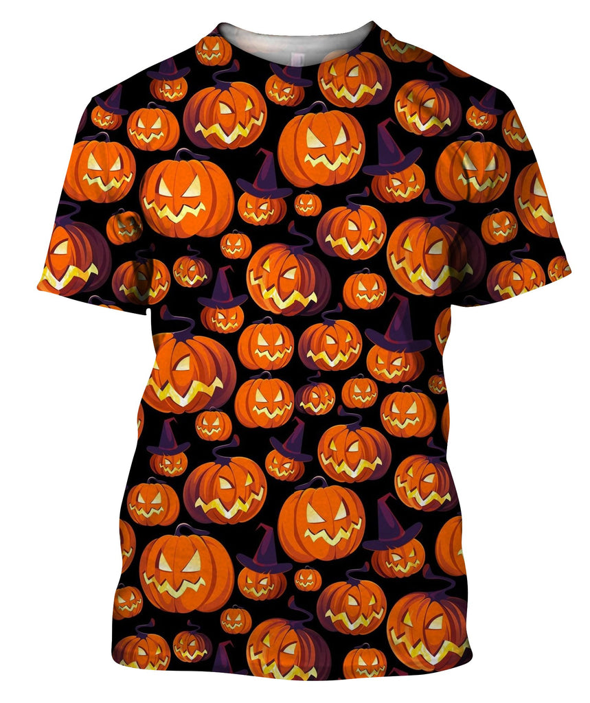 Pumpkins On Black T-Shirt