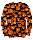 Pumpkins On Black Sweatshirt