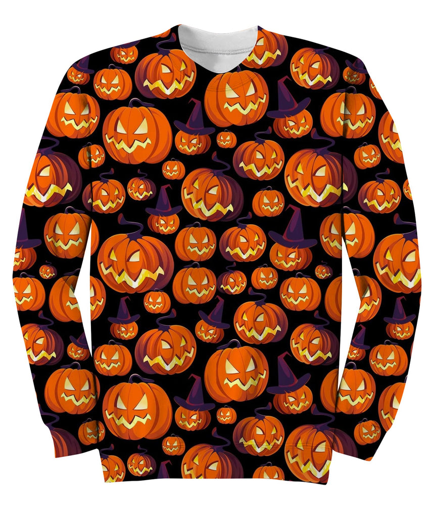 Pumpkins On Black Sweatshirt