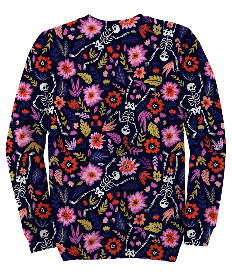 Dancing Skeletons In The Floral Garden Sweatshirt