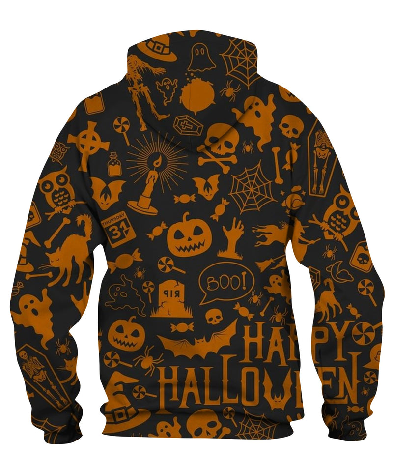 Hand Drawing Elements Zip Hoodie