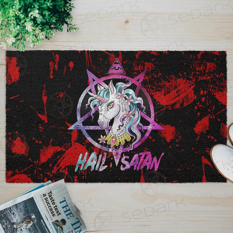 Hail Satan Unicorn SED-0012 Door Mat