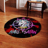 Hail Satan Unicorn SED-0012 Round Carpet
