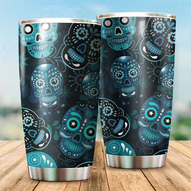 Floral Skull Tumbler Cup