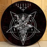 Satanic Dream and Upside Down Cross Round Wooden Sign