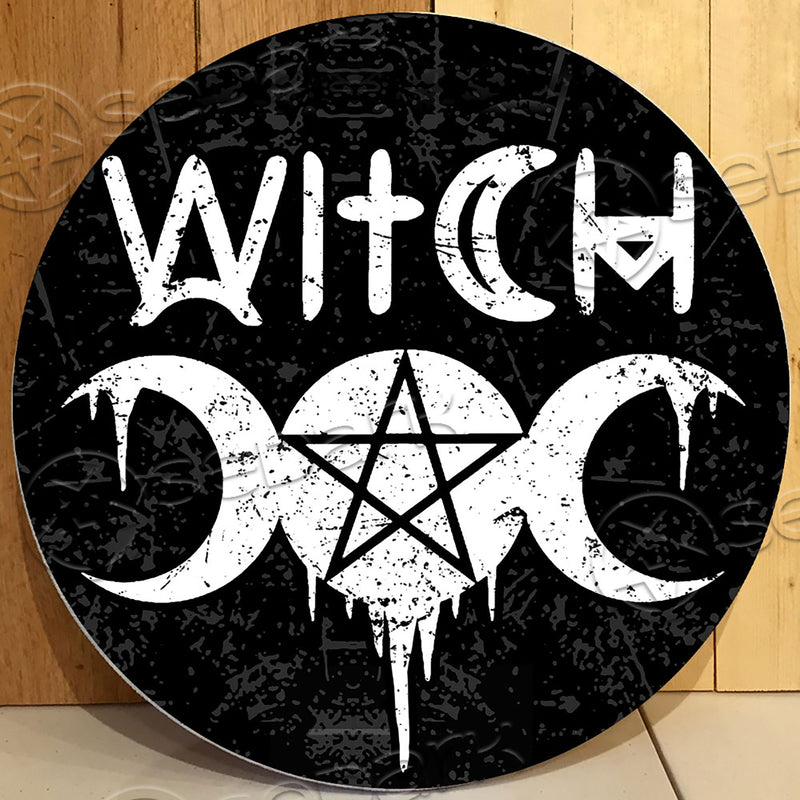 Witch Dream Round Wooden Sign