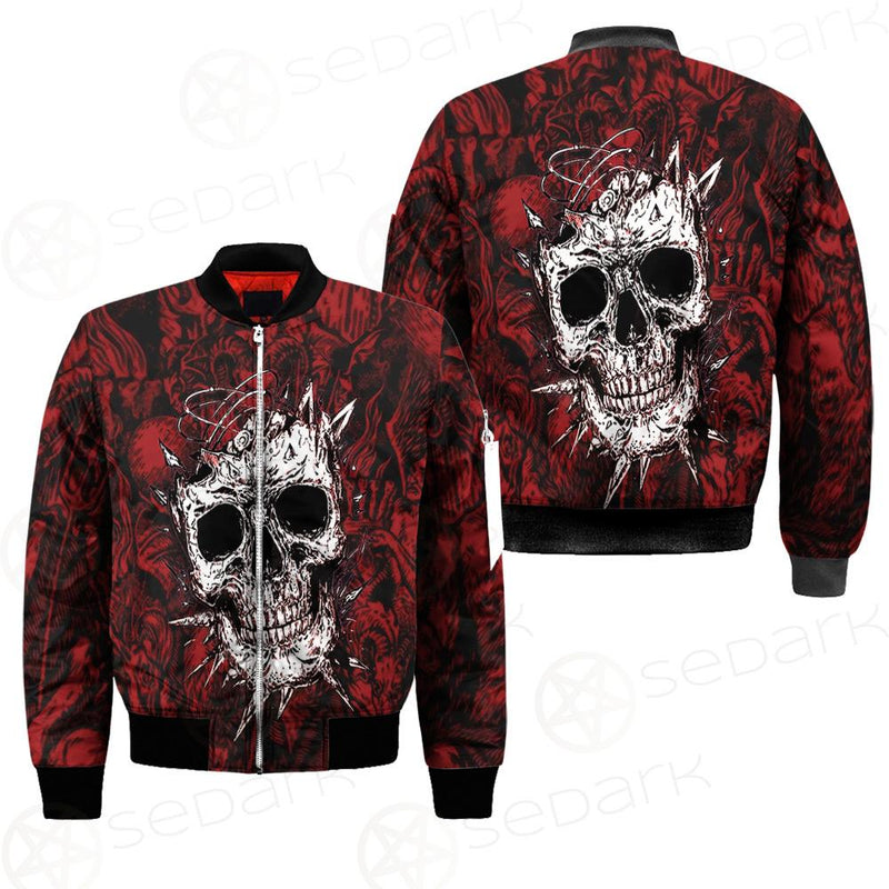 Skull Satan background SED-0083 Bomber Jacket