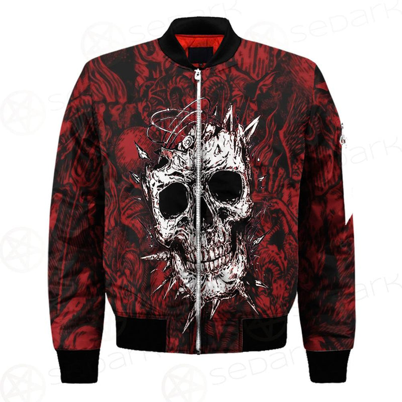 Skull Satan background SED-0083 Bomber Jacket